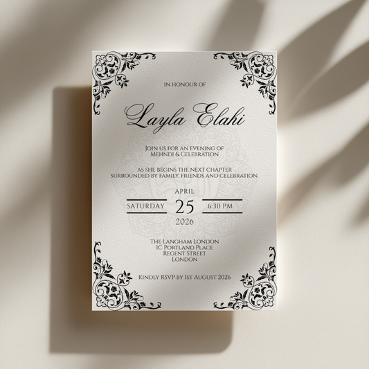 Amal Mehndi Invitation