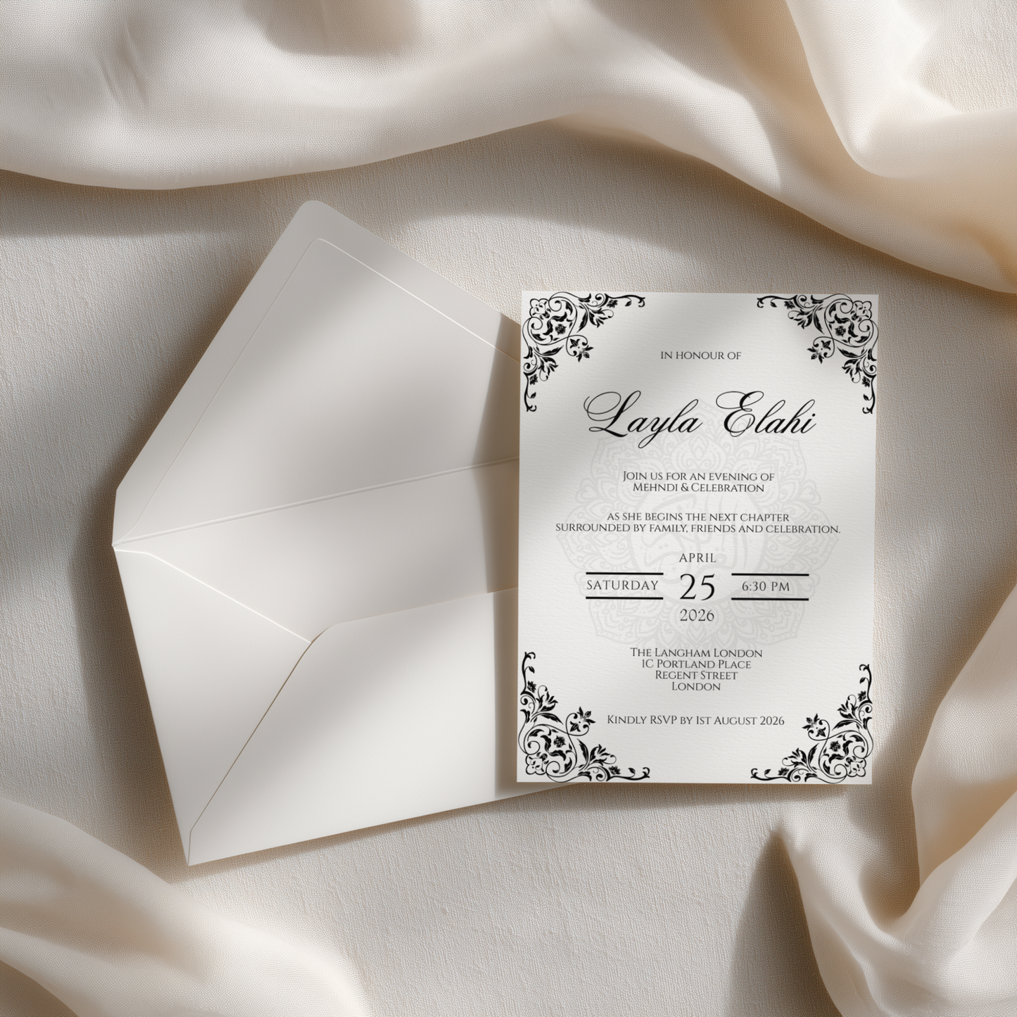 Amal Mehndi Invitation