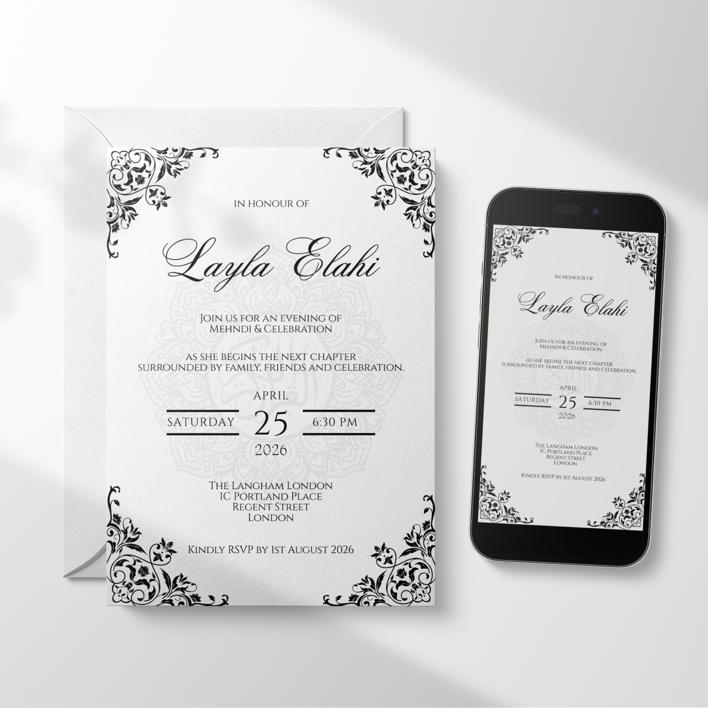 Amal Mehndi Invitation