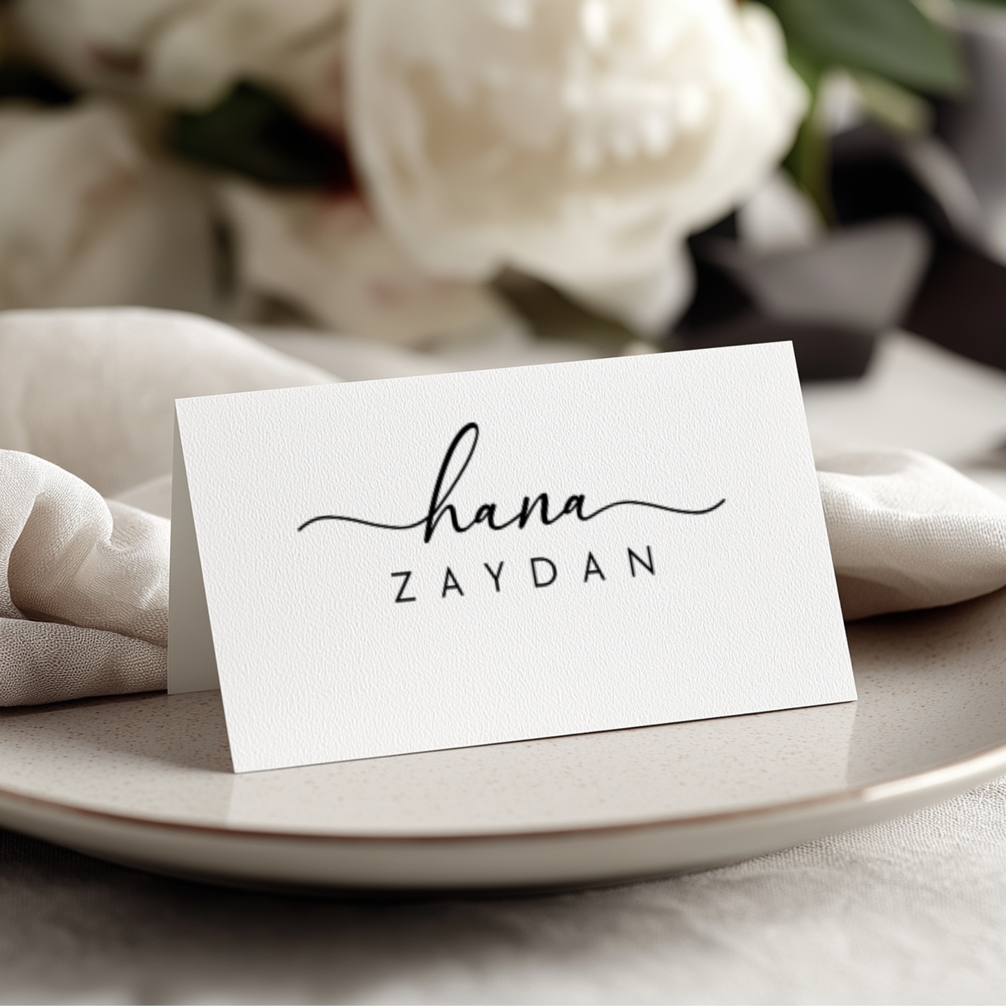 Minimal Place Cards - Noir