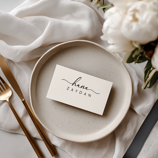 Minimal Place Cards - Noir