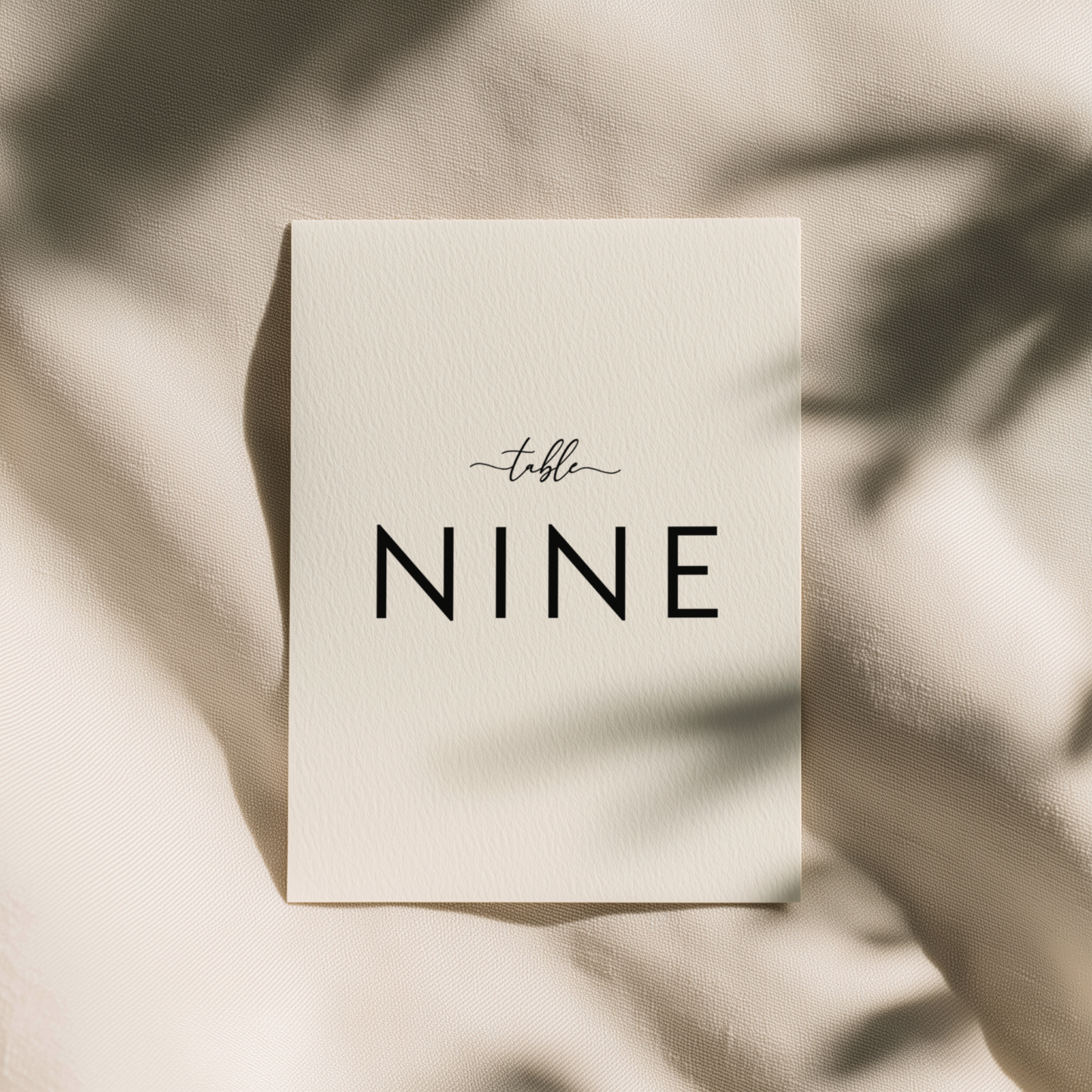 Minimal Table Numbers - Noir