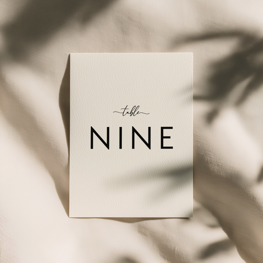 Minimal Table Numbers - Noir