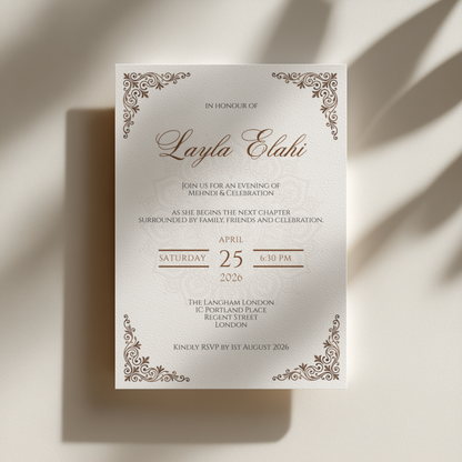 Noor Mehndi Invitation