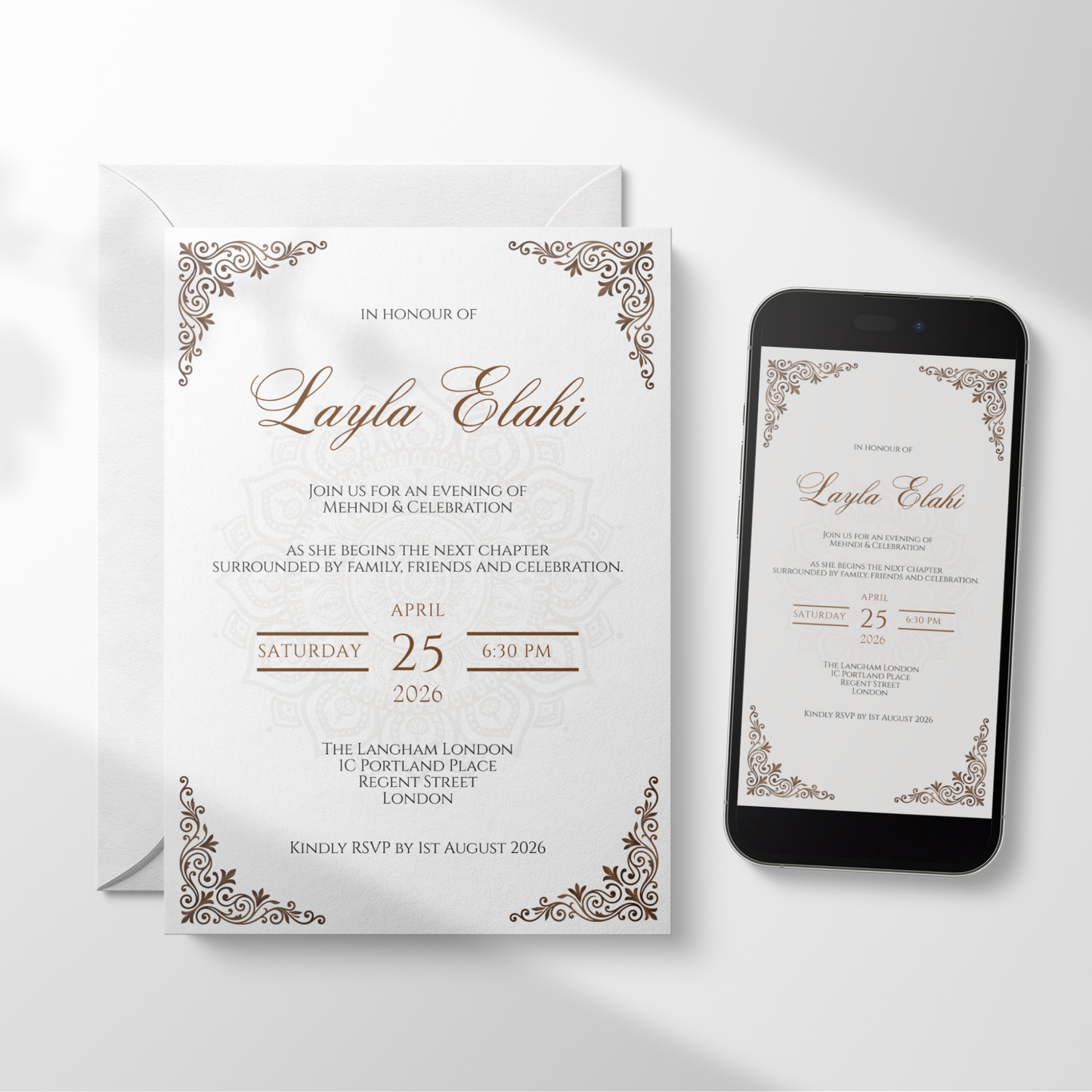 Noor Mehndi Invitation