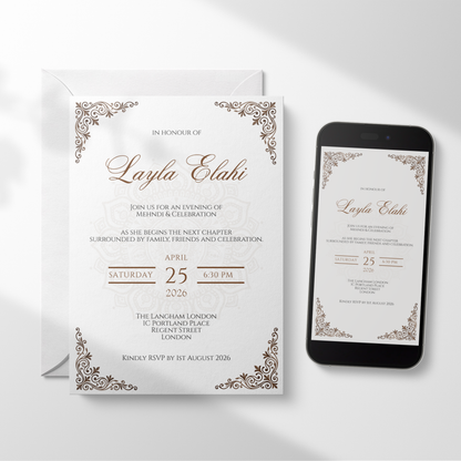 Noor Mehndi Invitation