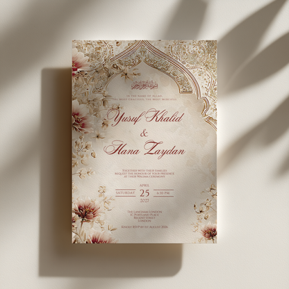 Zahra Walima Invitation